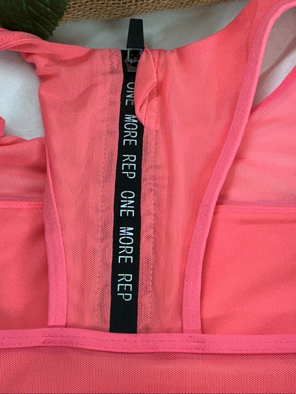 Women’s Mesh-Trim Sports Bra - Hot Pink - Picture 4 of 4